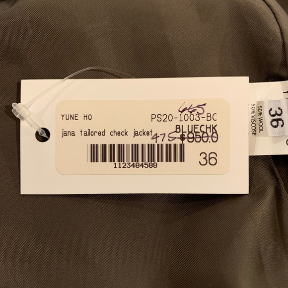 Yune HO Plaid Print Blazer Size:36 New - Picture 5 of 7